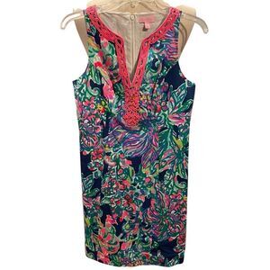 lilly pulitzer sanilla silk dress Lilly Pulitzer Sanilla Off The Shoulder Silk Dress Women's Size M Brilliant  Blue